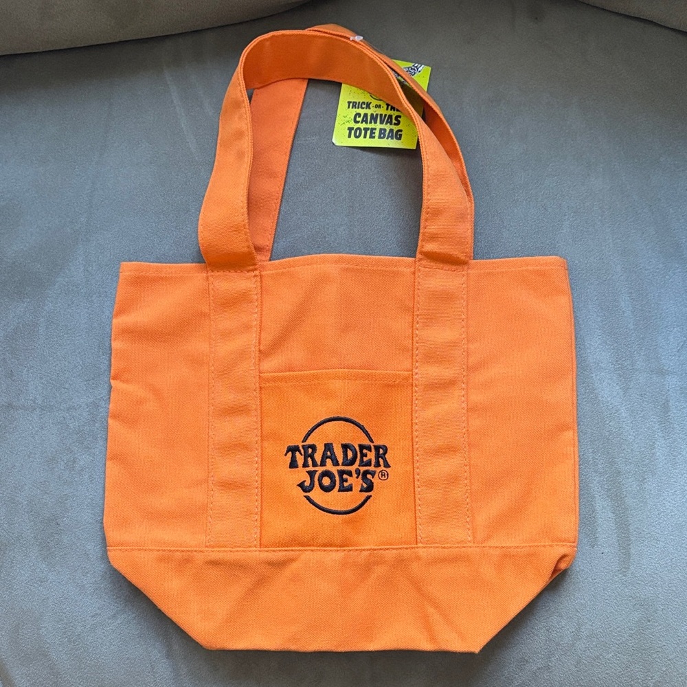 Trader Joe's Orange Canvas Tote Bag